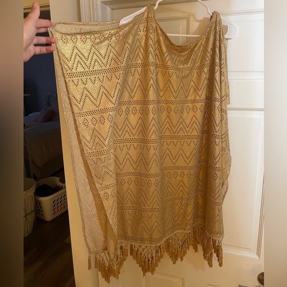 Lilly Pulitzer Jerrica Swim Cover Up Metallic Gold Fringe - Picture 5 of 5